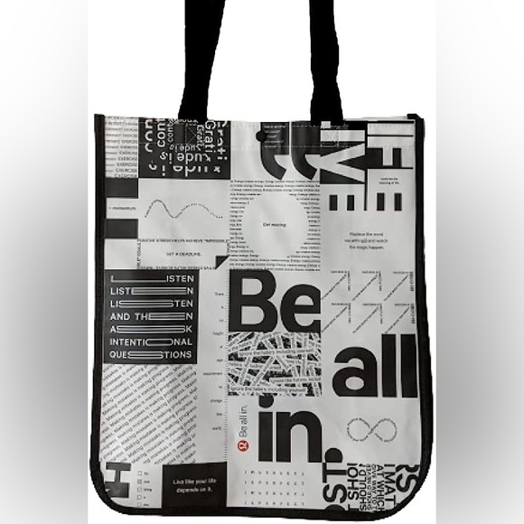 lululemon black and white tote bag never used - Picture 1 of 1